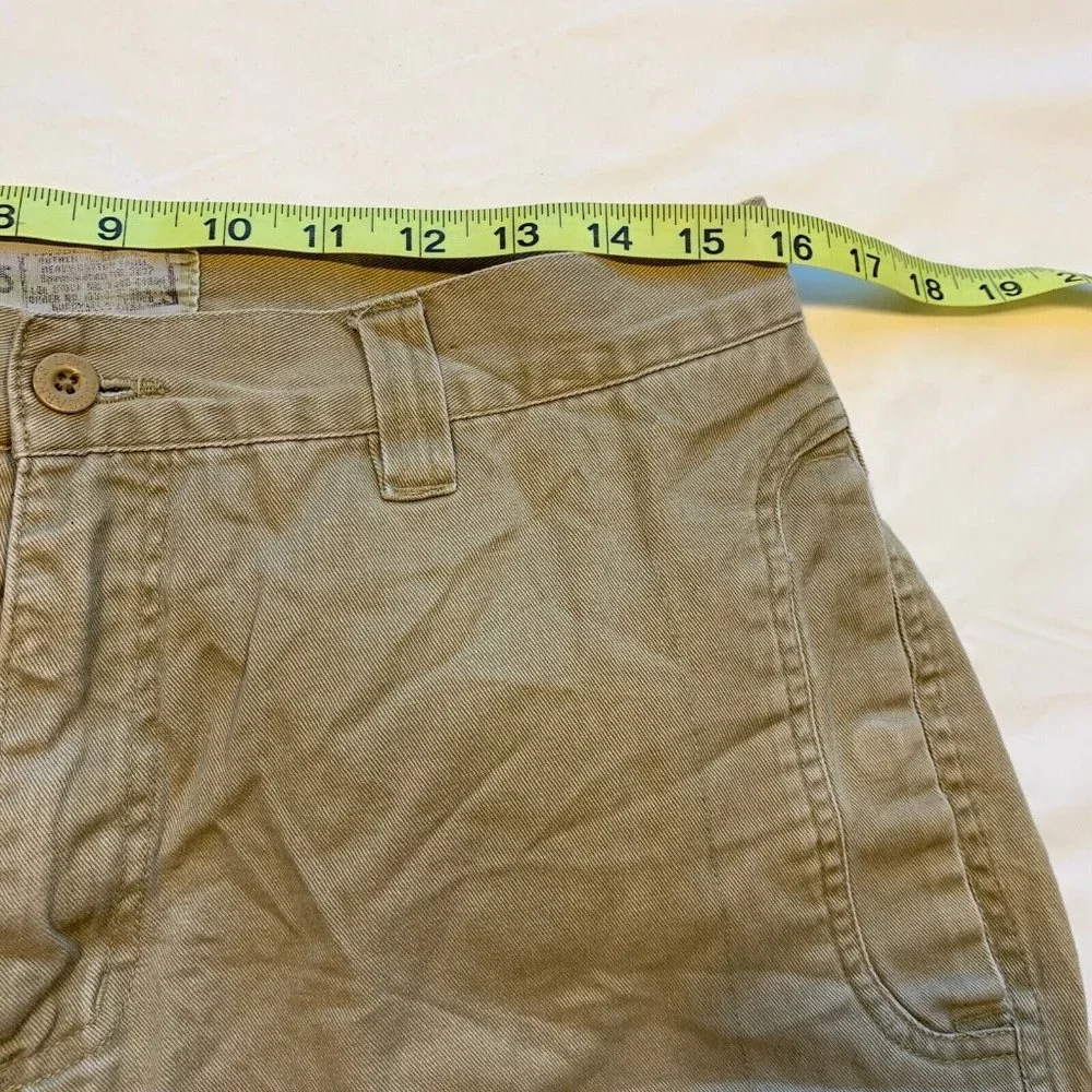 Vintage Lee Dungarees Cargo Shorts Mens 32x11 Longer‎ Length Heavyweight Khaki